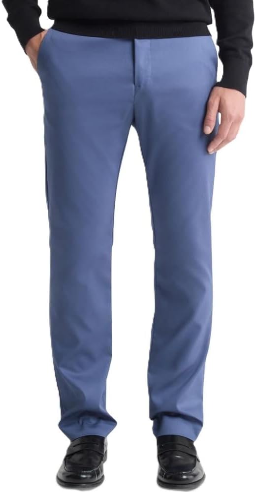 Calvin Klein Men's BlueModern Stretch Chino Wrinkle Resistant Pants | Calvin Klein in Lebanon
