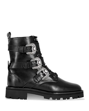 Black Leather Ranger Ankle Boots
