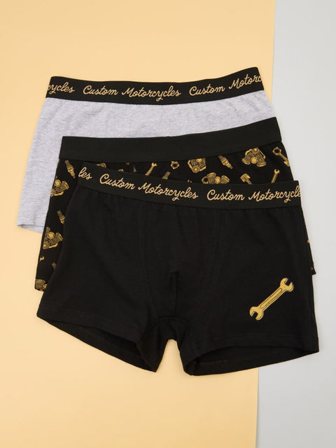 Sinsay Men's Black & Light Gray Pack Of 3 Cotton Trunk Classic Boxers | Sinsay In Lebanon