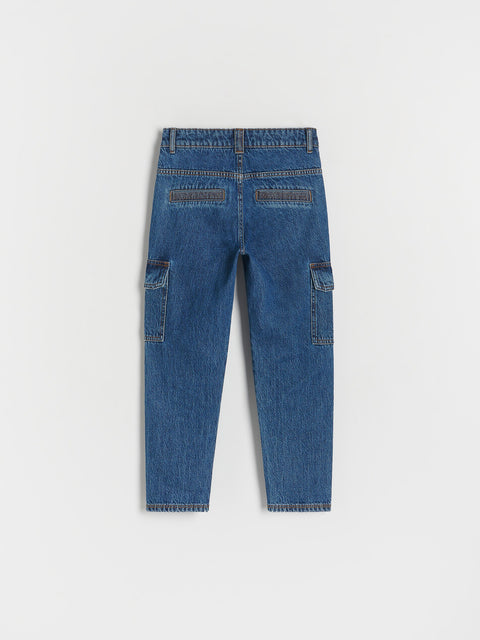 Blue jeans on a white background