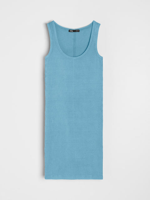 Sinsay Women's Blue Ribbed Sleeveless Mini Dress|Sinsay In Lebanon