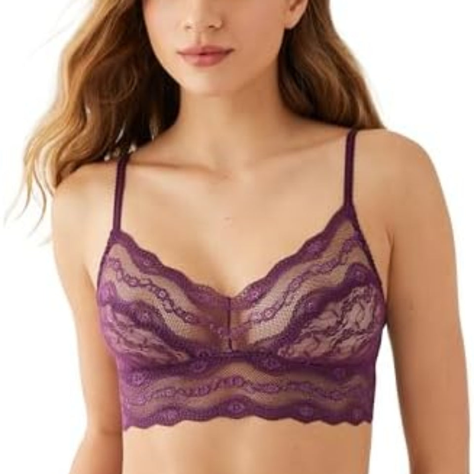 B.tempt'd by Wacoal Women's Lace Kiss Sheer Unlined Wire Free Bralette