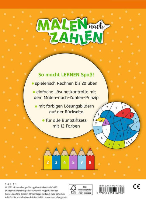 Ravensburger Coloring by Number: Arithmetic up to 20 Coloring Book | Ravensburger In Lebanon