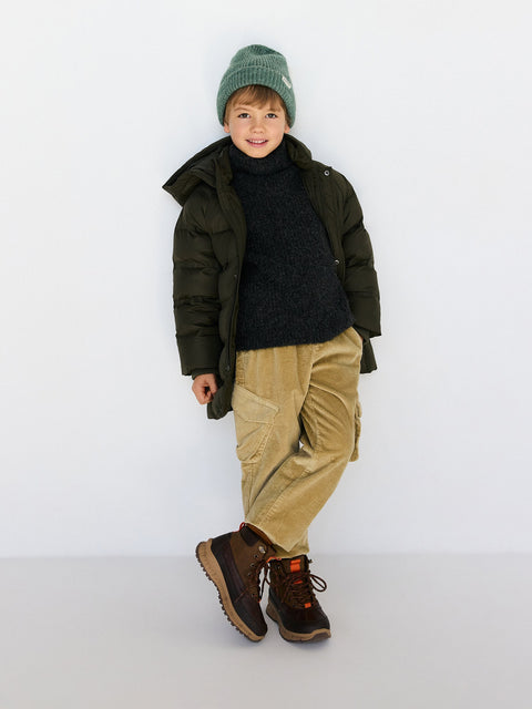 Reserved Boy's Olive Green Down Coat With Hood | Reserved In Lebanon