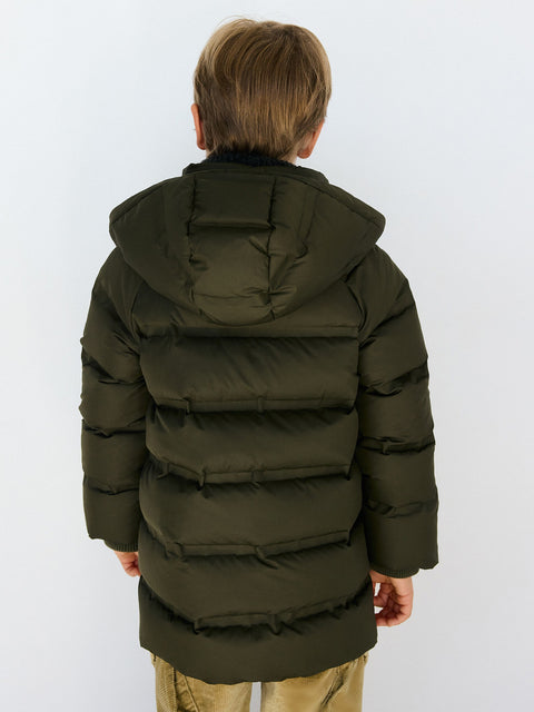 Reserved Boy's Olive Green Down Coat With Hood | Reserved In Lebanon