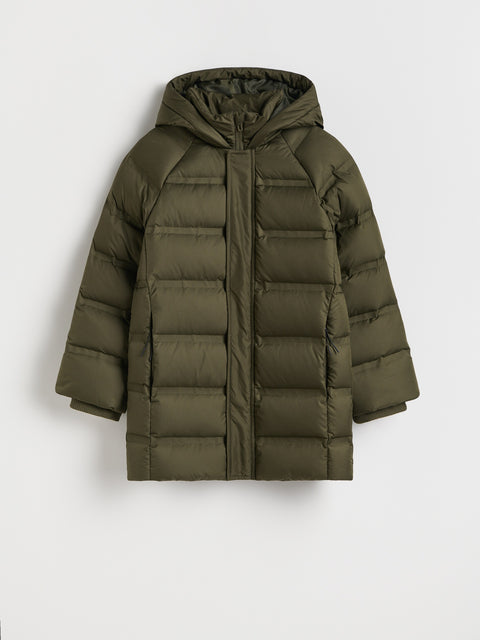 Reserved Boy's Olive Green Down Coat With Hood | Reserved In Lebanon