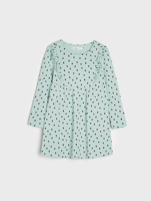 Sinsay Girl's Mint Green Ruffle Detail Dress | Sinsay In Lebanon