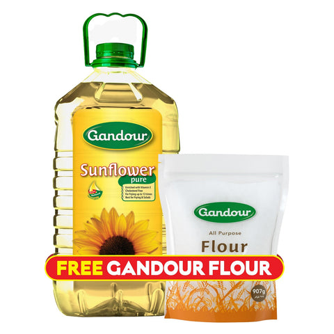 Gandour Sunflower Oil 4.75L + Flour 907GR Free