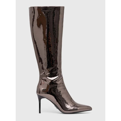 Steve Madden Women's Pewter Synthetic Lovable Heeled Boot|Steve Madden In Lebanon