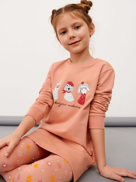 Sinsay Baby Girl's Nude Printed Long Sleeve Sweat Dress |Sinsay In Lebanon