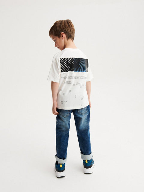 Reserved Boy's Dark Blue Elastic Regular Jeans |Reserved In Lebanon