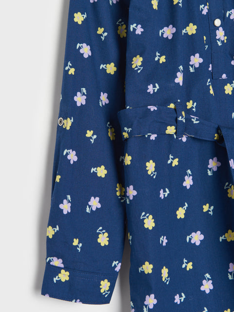 Sinsay Girl's Navy Shirt Dress With A Print | Sinsay In Lebanon