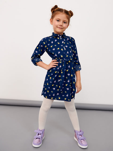 Sinsay Girl's Navy Shirt Dress With A Print | Sinsay In Lebanon