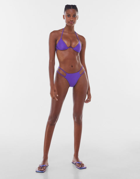 Bershka Women's Purple Bikini Bottom with straps 4192/631/603