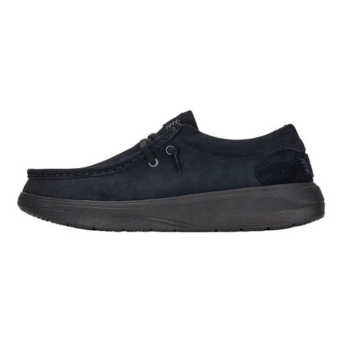 Hey Dude Men's Black Wally Comf Suede Casual Sneakers |Hey Dude In Lebanon