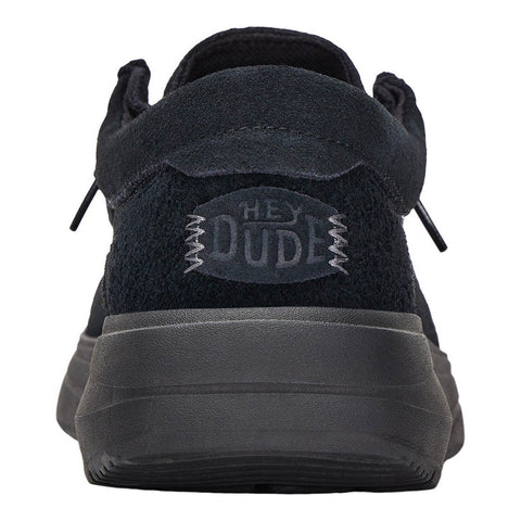Hey Dude Men's Black Wally Comf Suede Casual Sneakers |Hey Dude In Lebanon