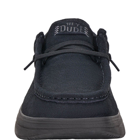 Hey Dude Men's Black Wally Comf Suede Casual Sneakers |Hey Dude In Lebanon