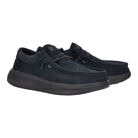 Hey Dude Men's Black Wally Comf Suede Casual Sneakers |Hey Dude In Lebanon