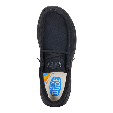 Hey Dude Men's Black Wally Comf Suede Casual Sneakers |Hey Dude In Lebanon