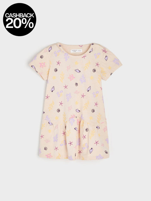 Children's dress with colorful patterns on a white background
