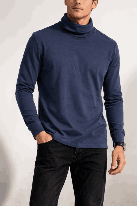 Celio Men’s Navy Long Sleeve Turtle Neck Blouse|Celio In Lebanon