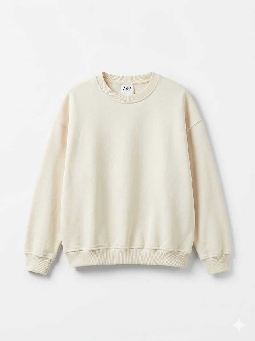 Zara Girl's Off White Plain Sweatshirt | Zara In Lebanon