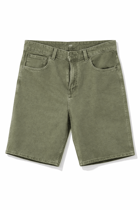 Celio Men's Khaki Green Denim Short| Celio In Lebanon