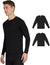 32 Degrees Men's Black 2-Pack Performance Lightweight Long Sleeve Crewneck Blouse