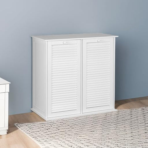 Household Essentials Tilt-Out White Laundry Sorter Cabinet With Shutter Front | Household Essentials In Lebanon