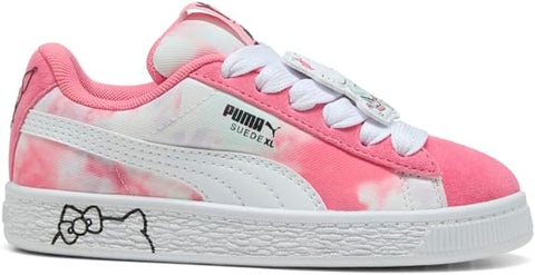 Puma Girl's White & Rose X Hello Kitty Suede Lace Up Sneakers | Puma In Lebanon
