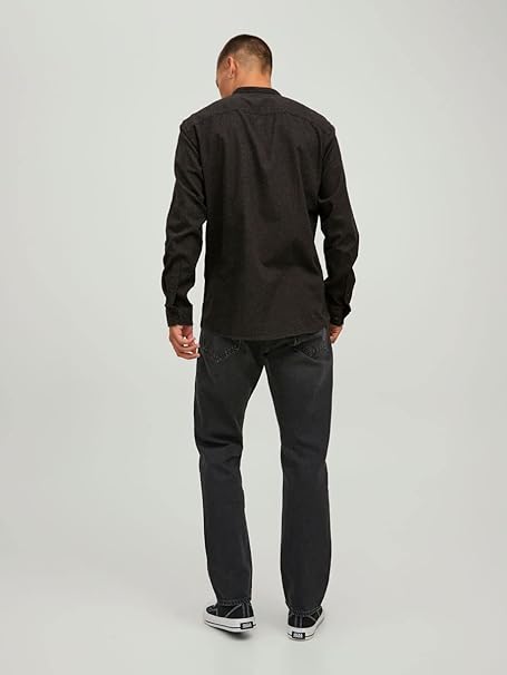 Jack & Jones Essentials Men's Dark Gray Blend Long Sleeve Melange Shirt | Jack & Jones In Lebanon