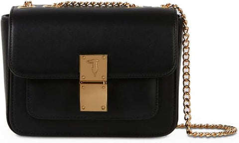 Trussardi Women's Black Leather Shoulder Chain Bag | Trussardi in Lebanon
