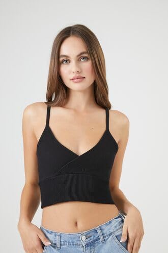 Forever 21 Women's Black Ripped Sleeveless V-Neck Crop Top | Forever 21 In Lebanon