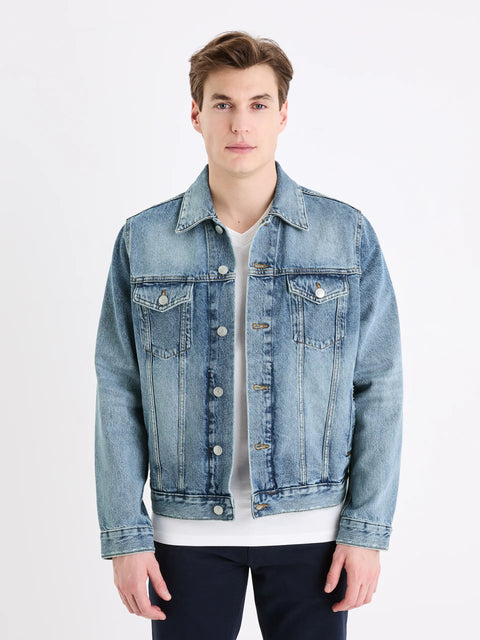 Celio Men's Blue Gudens Denim Jacket | Celio In Lebanon