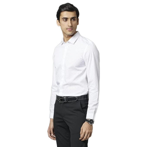 Celio Men's White Pin-Dot Long Sleeve Shirt | Celio In Lebanon