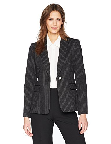 Calvin Klein Women's Black One Button Pinstripe Blazer | Calvin Klein In Lebanon