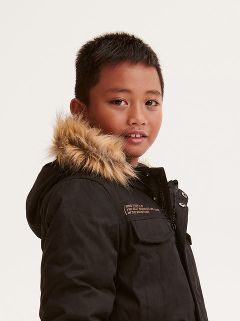 Reserved Boy's Black Insulated Hooded Jacket | Reserved In Lebanon