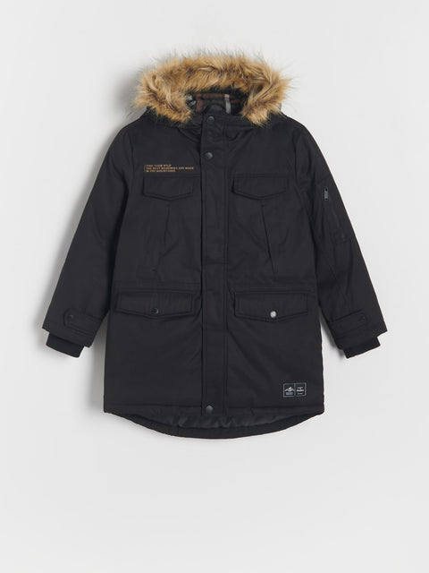 Reserved Boy's Black Insulated Coat With Hood | Reserved In Lebanon