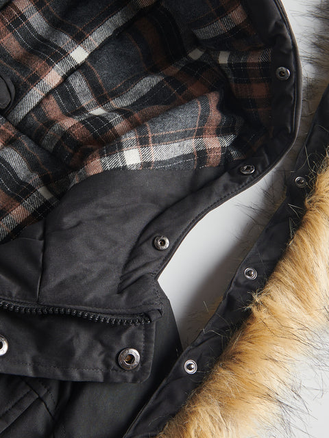 Reserved Boy's Black Insulated Hooded Jacket | Reserved In Lebanon