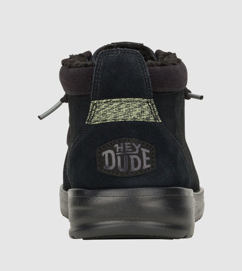 Hey Dude Men's Black Wally Mid Gripr Warmth Lace-Up Casual Shoes | Hey Dude In Lebanon