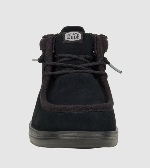 Hey Dude Men's Black Wally Mid Gripr Warmth Lace-Up Casual Shoes | Hey Dude In Lebanon