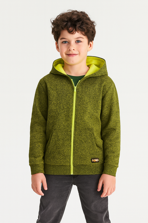 Sinsay Boy's Lime Yellow Hooded Jacket With Two Pockets | Sinsay In Lebanon