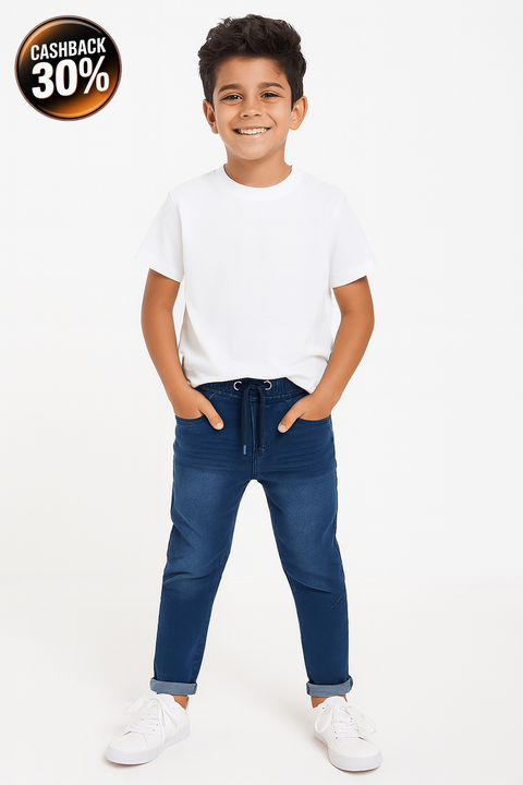 Sinsay Boy's Navy Blue Tie-Waist Jeans | Sinsay In Lebanon
