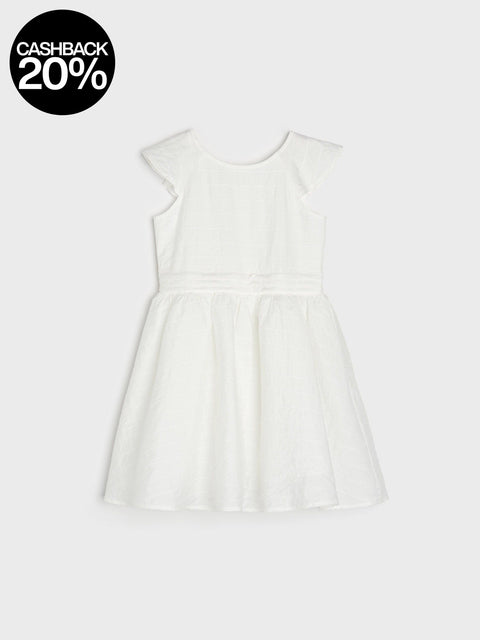 White dress on a light gray background