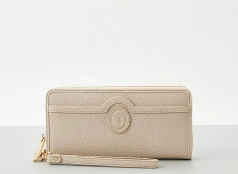 Trussardi Women's Off-White Zip Around Wallet | Trussardi in Lebanon