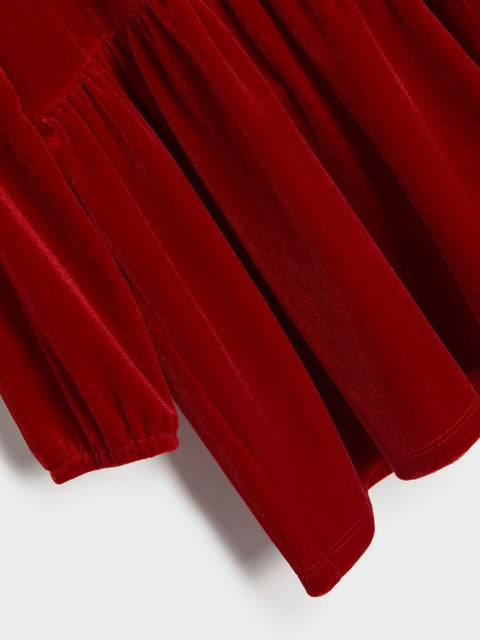 Sinsay Baby Girl's Red Velvet Pleated Dress | Sinsay In Lebanon