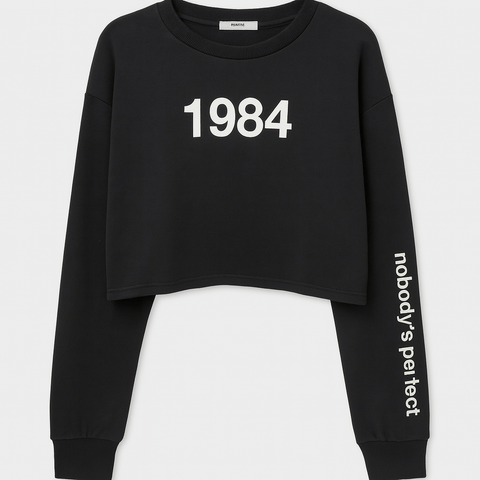 Mango Women's Black Long Sleeve Crop Top | Mango in Lebanon
