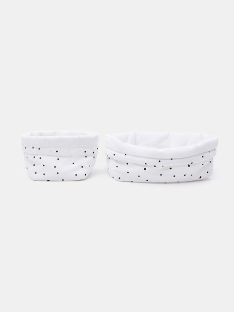 Sinsay White Polka Dot Storage Baskets 2-Pack | Sinsay In Lebanon