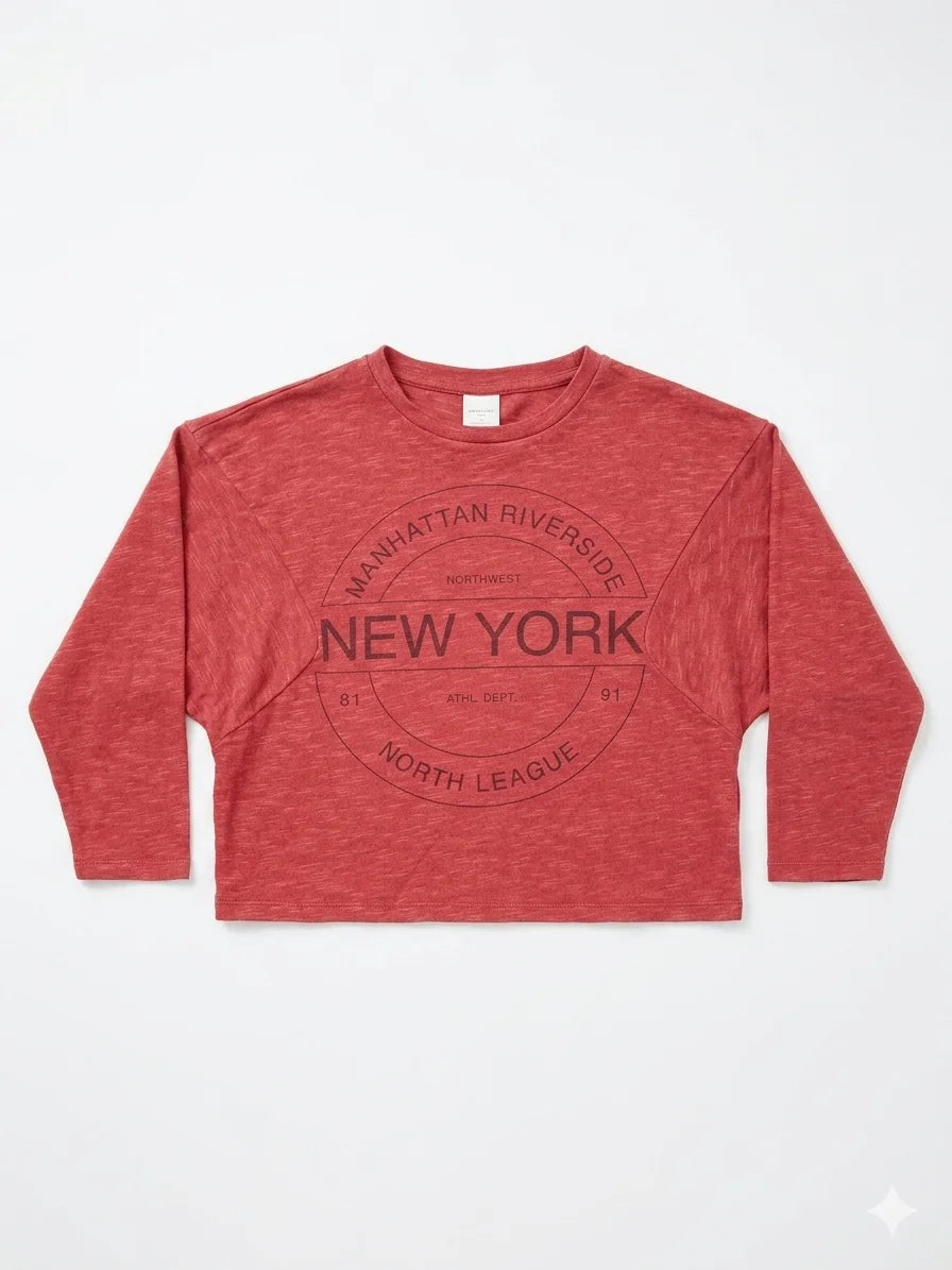 Zara Girl's Dusty Red Printed Blouse | Zara In Lebanon