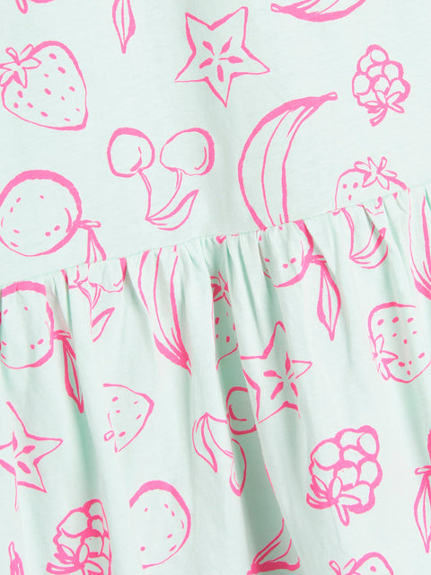 Sinsay Baby Girl's Pale Turquoise Babydoll All Over Print Dress | Sinsay In Lebanon